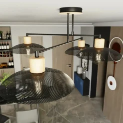 Sklep Kaja Nowoczesna lampa sufitowa do salonu 1318/4 KOBE | Kaja Oświetlenie czarny Best