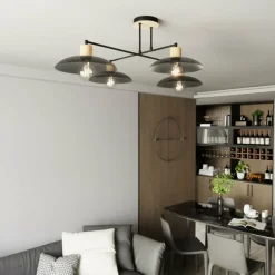 Sklep Kaja Nowoczesna lampa sufitowa do salonu 1318/4 KOBE | Kaja Oświetlenie czarny Best