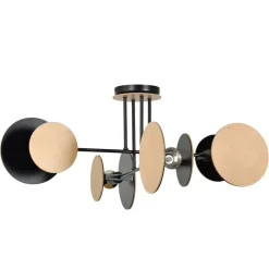 Sklep Kaja Nowoczesna lampa sufitowa z drewnianymi tarczami 173/4 ZITA | Kaja czarny Flash Sale