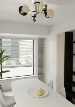 Sklep Kaja Nowoczesna lampa sufitowa z drewnianymi tarczami 173/4 ZITA | Kaja czarny Flash Sale