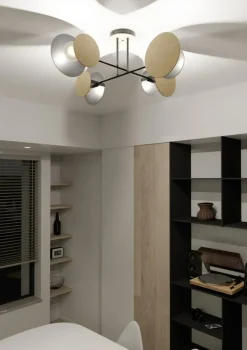 Sklep Kaja Nowoczesna lampa sufitowa z drewnianymi tarczami 173/4 ZITA | Kaja czarny Flash Sale