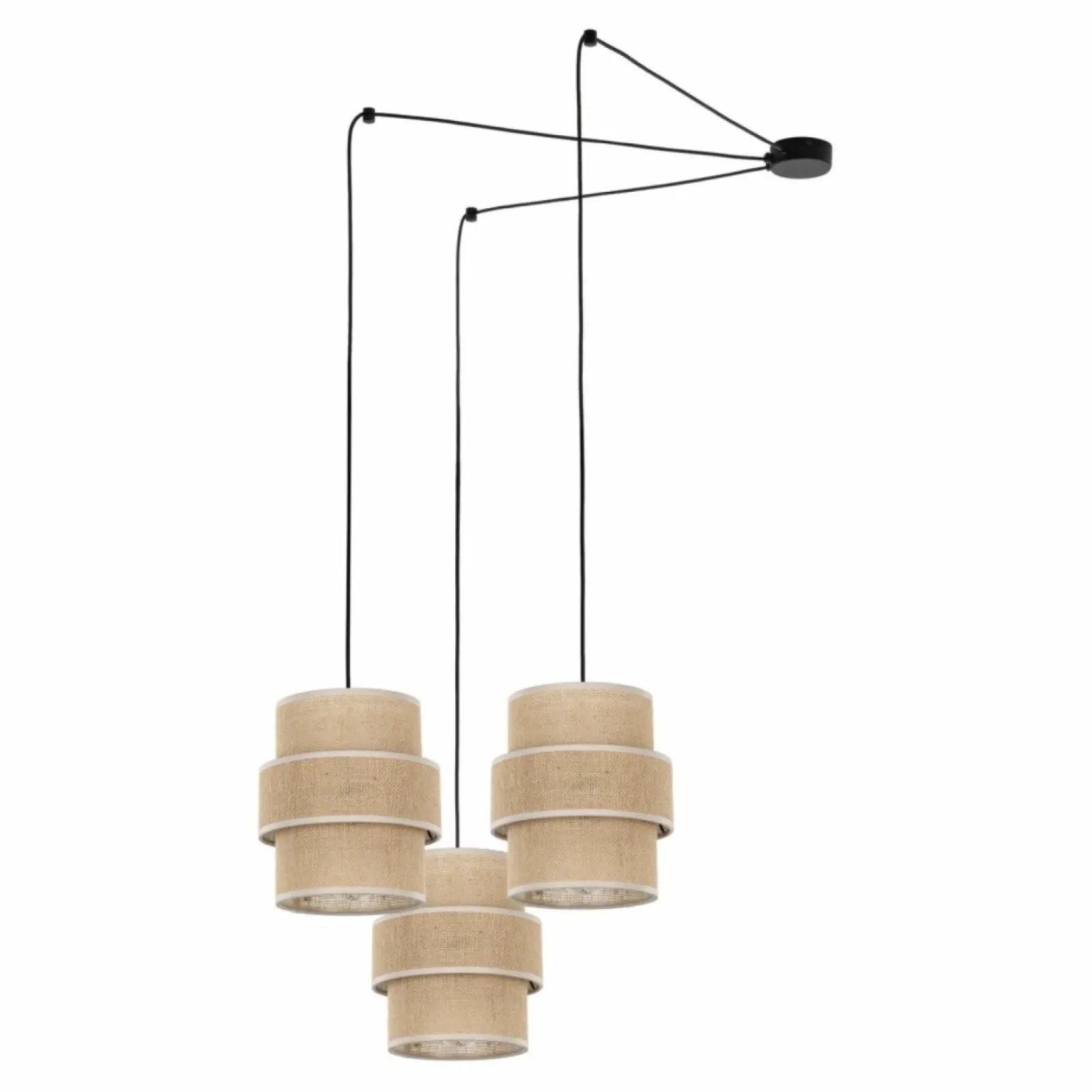 Sklep Kaja Nowoczesna lampa wisząca, beżowe abażury TK 5403 CALISTO JUTA | Kaja Store