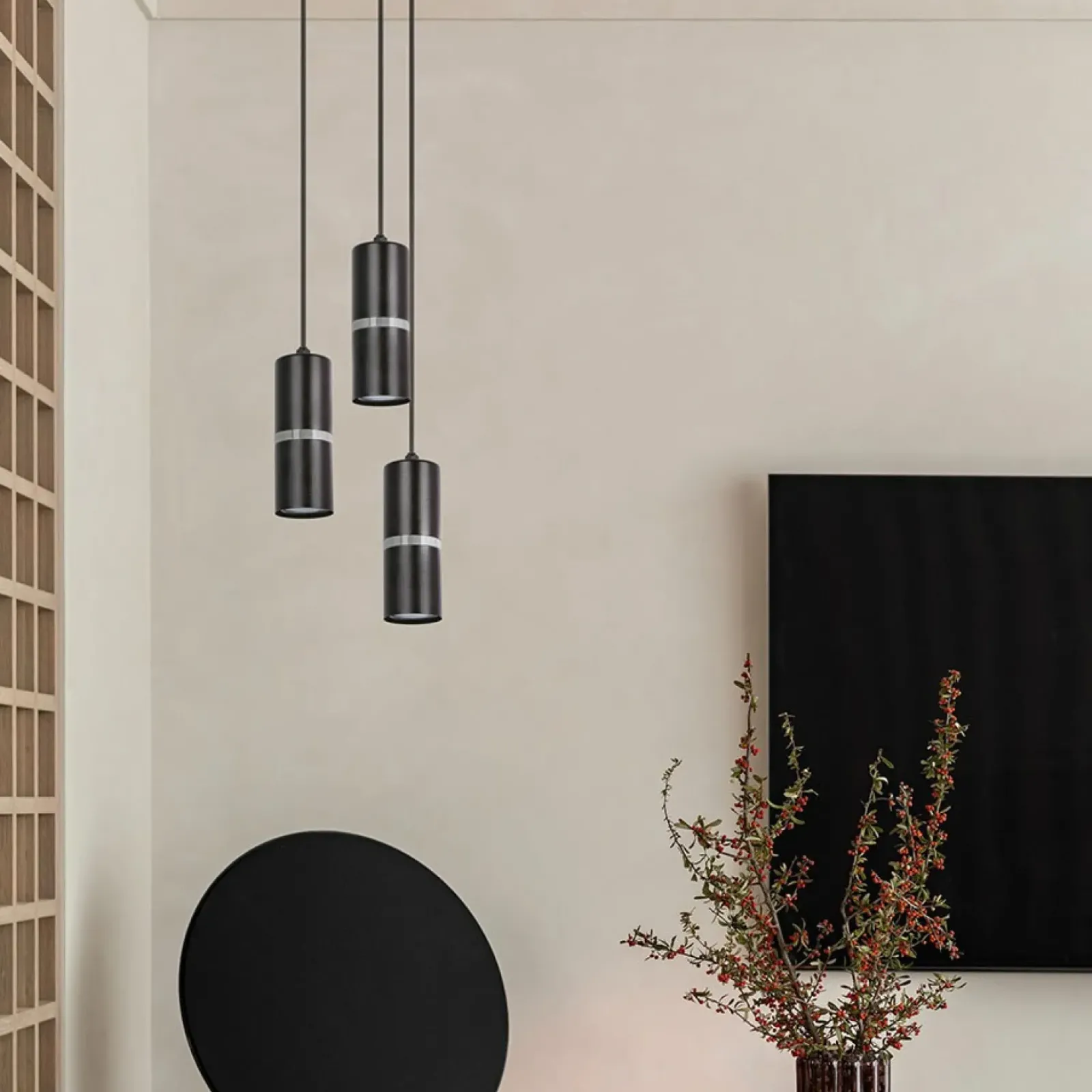 Sklep Kaja Nowoczesna lampa wisząca, czarno-srebrne tuby K-5247 z serii VESTA Shop