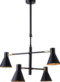 Sklep Kaja Nowoczesna lampa wisząca do salonu loft 34-72689 LESS | Kaja czarny New