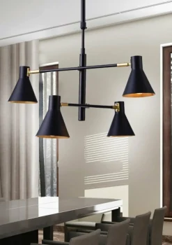 Sklep Kaja Nowoczesna lampa wisząca do salonu loft 34-72689 LESS | Kaja czarny New
