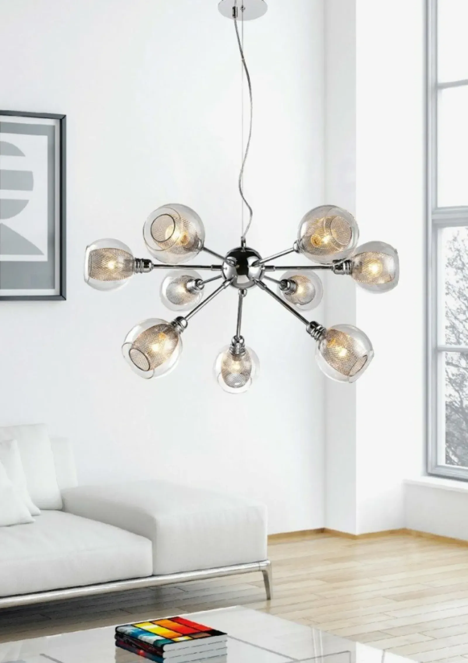 Sklep Kaja Nowoczesna lampa wisząca do salonu 39-65018 DIXI | Kaja Oświetlenie chrom Best