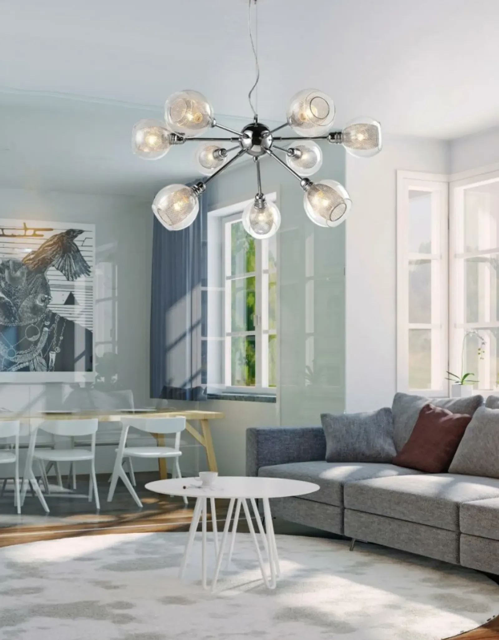 Sklep Kaja Nowoczesna lampa wisząca do salonu 39-65018 DIXI | Kaja Oświetlenie chrom Best