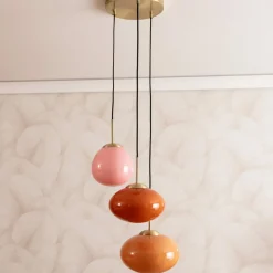 Sklep Kaja Nowoczesna lampa wisząca, efektowne klosze ABR-3SKCR SFERO | Kaja czerwony Store