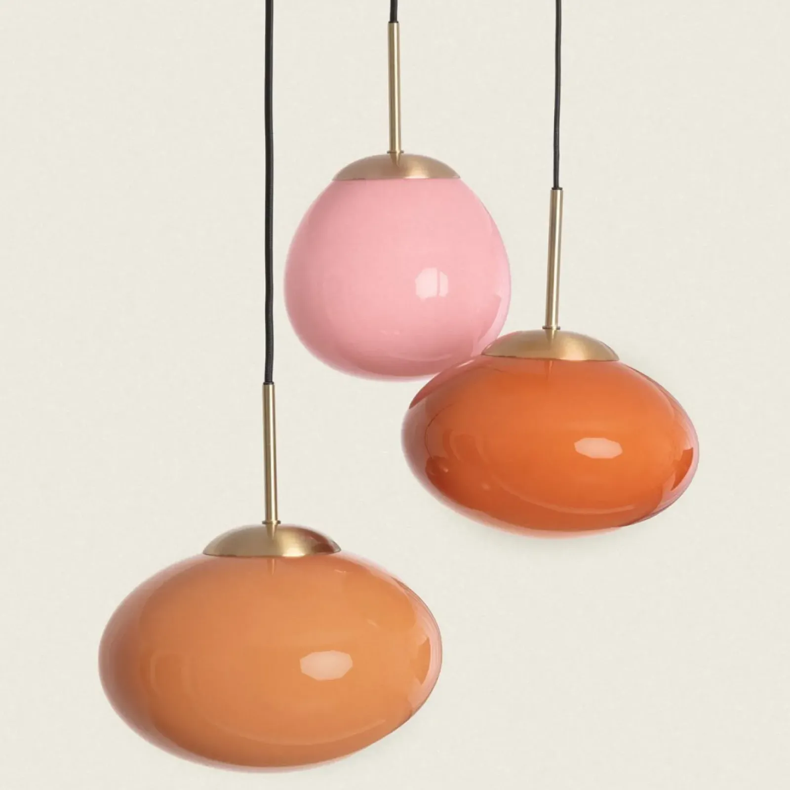 Sklep Kaja Nowoczesna lampa wisząca, efektowne klosze ABR-3SKCR SFERO | Kaja czerwony Store