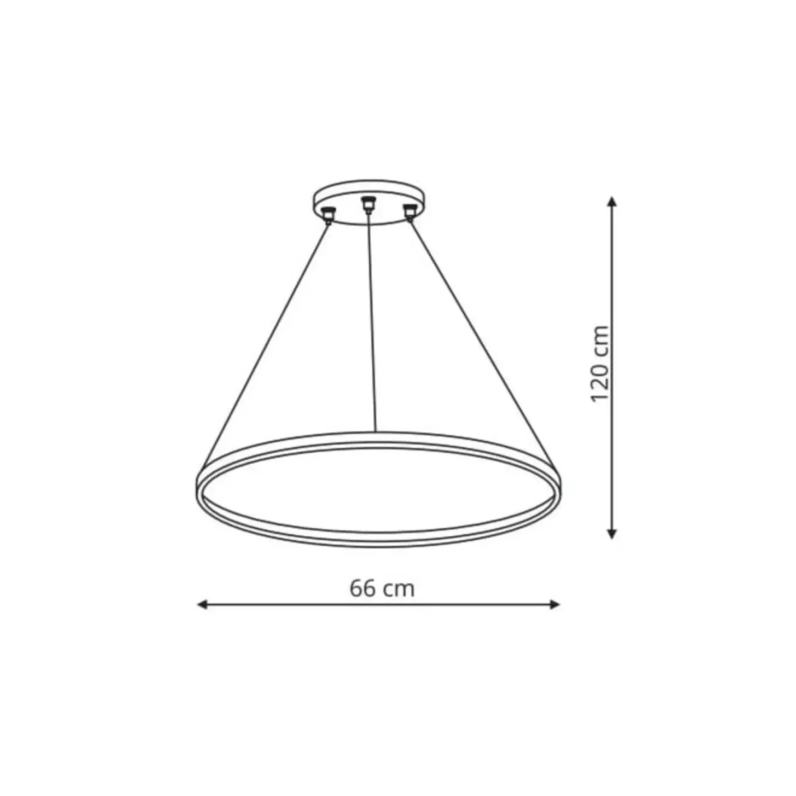 Sklep Kaja Nowoczesna lampa wisząca koło ⌀66cm LP-909/1P M BK CCT RING | Kaja Shop