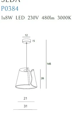 Sklep Kaja Nowoczesna lampa wisząca LED do sypialni MX P0384 SEDA | Kaja Outlet