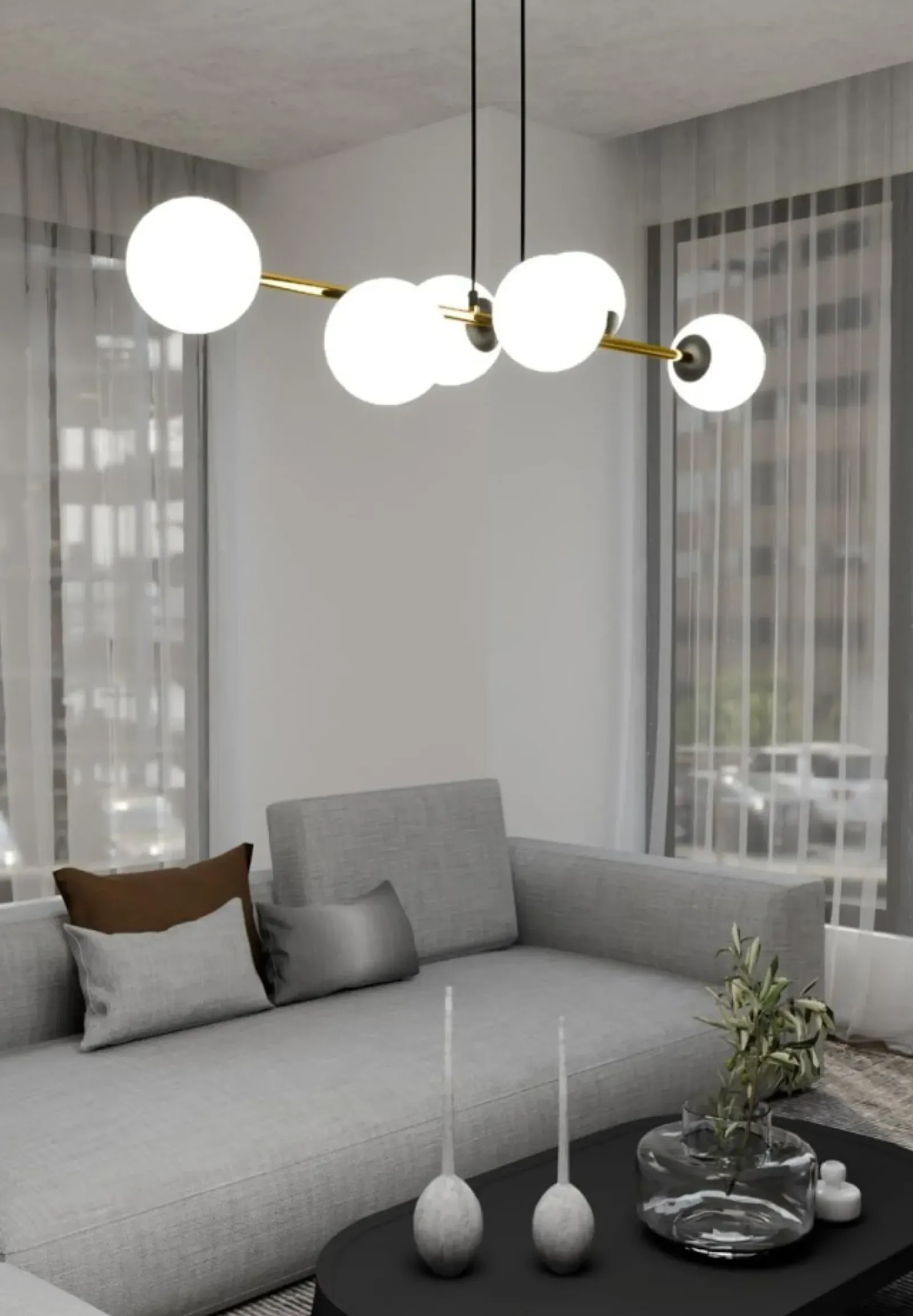 Sklep Kaja Nowoczesna lampa wisząca nad wyspę kuchenną 1241/6 z serii GRAVITY Hot