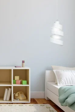 Sklep Kaja Nowoczesna lampa wisząca, zakręcony abażur 351/1 SAGA | Kaja biały New