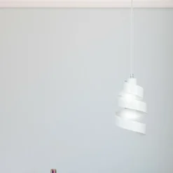 Sklep Kaja Nowoczesna lampa wisząca, zakręcony abażur 351/1 SAGA | Kaja biały New