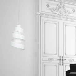 Sklep Kaja Nowoczesna lampa wisząca, zakręcony abażur 351/1 SAGA | Kaja biały New