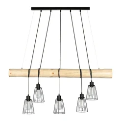 Sklep Kaja Nowoczesna lampa wisząca z drewnem 69214504 TRABO LONG | Kaja Fashion