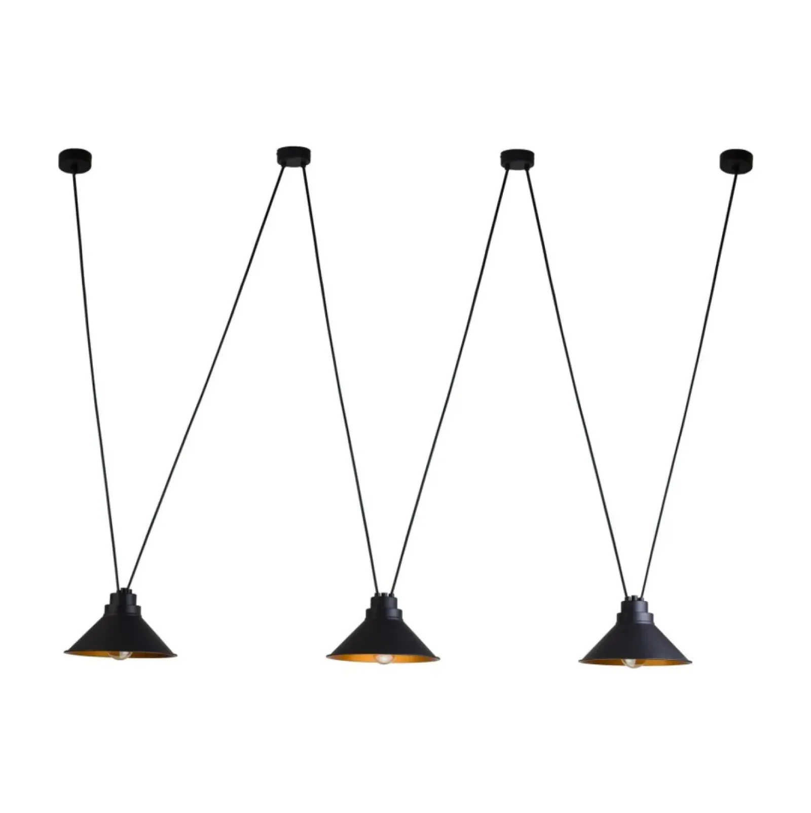 Sklep Kaja Nowoczesna lampa wisząca z trzema kloszami 9146 | Kaja Oświetlenie czarny New