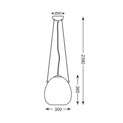 Sklep Kaja Nowoczesna lampa wisząca z dużym kloszem P19066B-D30 MOON | Kaja Cheap