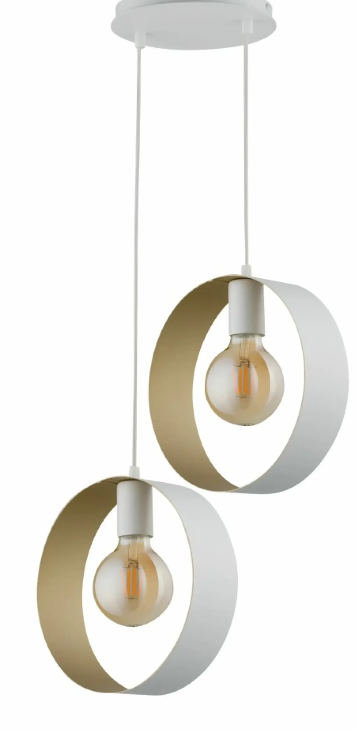 Sklep Kaja Nowoczesna lampa wisząca z biało-złotymi obręczami SIG 32290 - HAPPY New