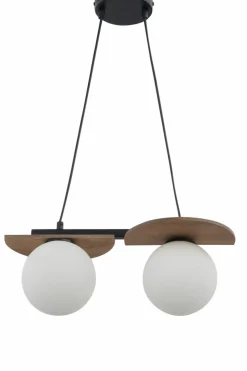 Sklep Kaja Nowoczesna lampa wisząca z dodatkiem drewna SIG 33298 z serii MIRROR Online