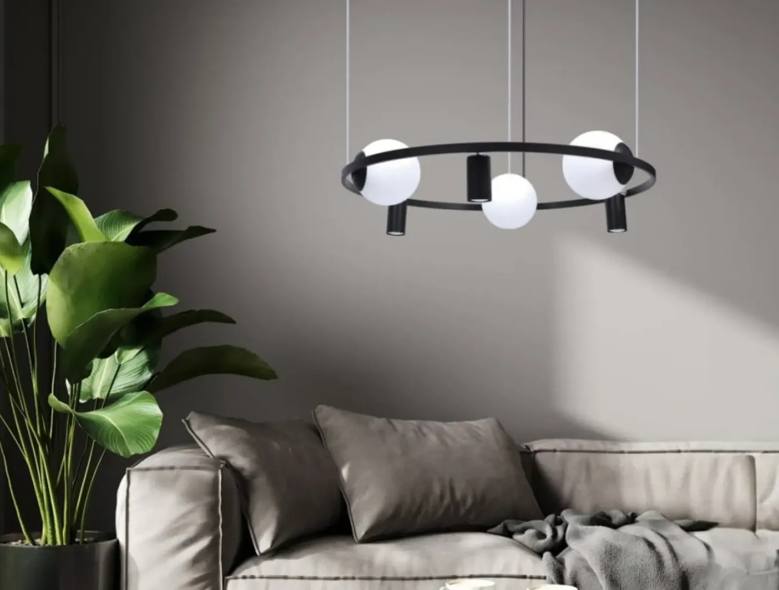 Sklep Kaja Nowoczesna lampa wisząca z kloszami i spotami 5006 z serii ORBIT Sale