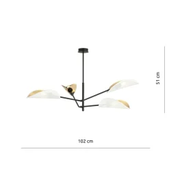 Sklep Kaja Nowoczesna lampa z osłonkami w kształci liści 1159/4 VENE | Kaja Fashion