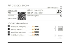 Sklep Kaja Nowoczesna lampa zewnętrzna LED na taras AZ4513 AFI | Kaja Oświetlenie* Kinkiety Ogrodowe