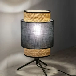 Sklep Kaja Nowoczesna lampka w stylu rustykalnym TK 5536 z serii BOHO NEW BLACK* Lampki Stołowe Z Abażurem|Nowoczesne Lampki Stołowe