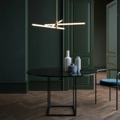 Sklep Kaja Nowoczesna, ledowa lampa wisząca do salonu MOD106CL-L40G3K serii AXIS złoty Store