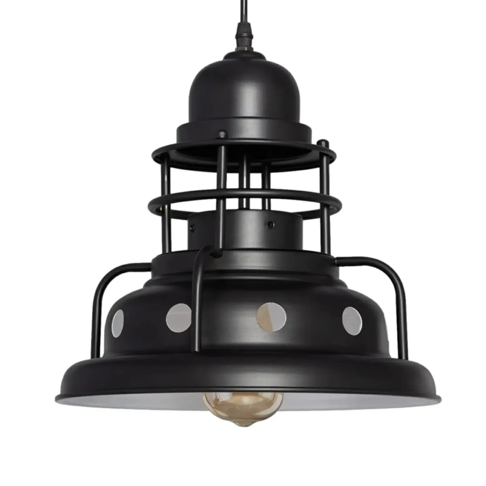Sklep Kaja Nowoczesna, loftowa lampa wisząca ABR-RRG-E27 RETRO | Kaja Oświetlenie czarny New
