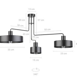 Sklep Kaja Nowoczesna, minimalistyczna lampa do salonu SIG 31553 z serii VASCO czarny Cheap