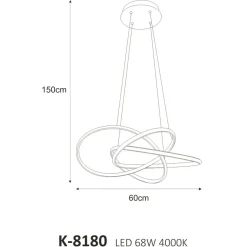 Sklep Kaja Nowoczesna, złota lampa wisząca, wbudowany LED K-8180 z serii BALTO | Kaja Oświe złoty Discount