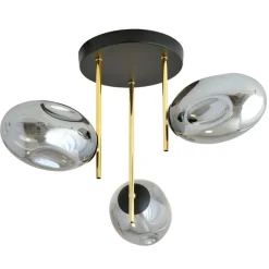 Sklep Kaja Nowoczesna, złoto-grafitowa lampa sufitowa 1274/3 z serii ARGO | Kaja Flash Sale