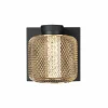 Sklep Kaja Nowoczesny czarno-złoty, ledowy kinkiet MX W0293 MESH | Kaja* Lampy Led
