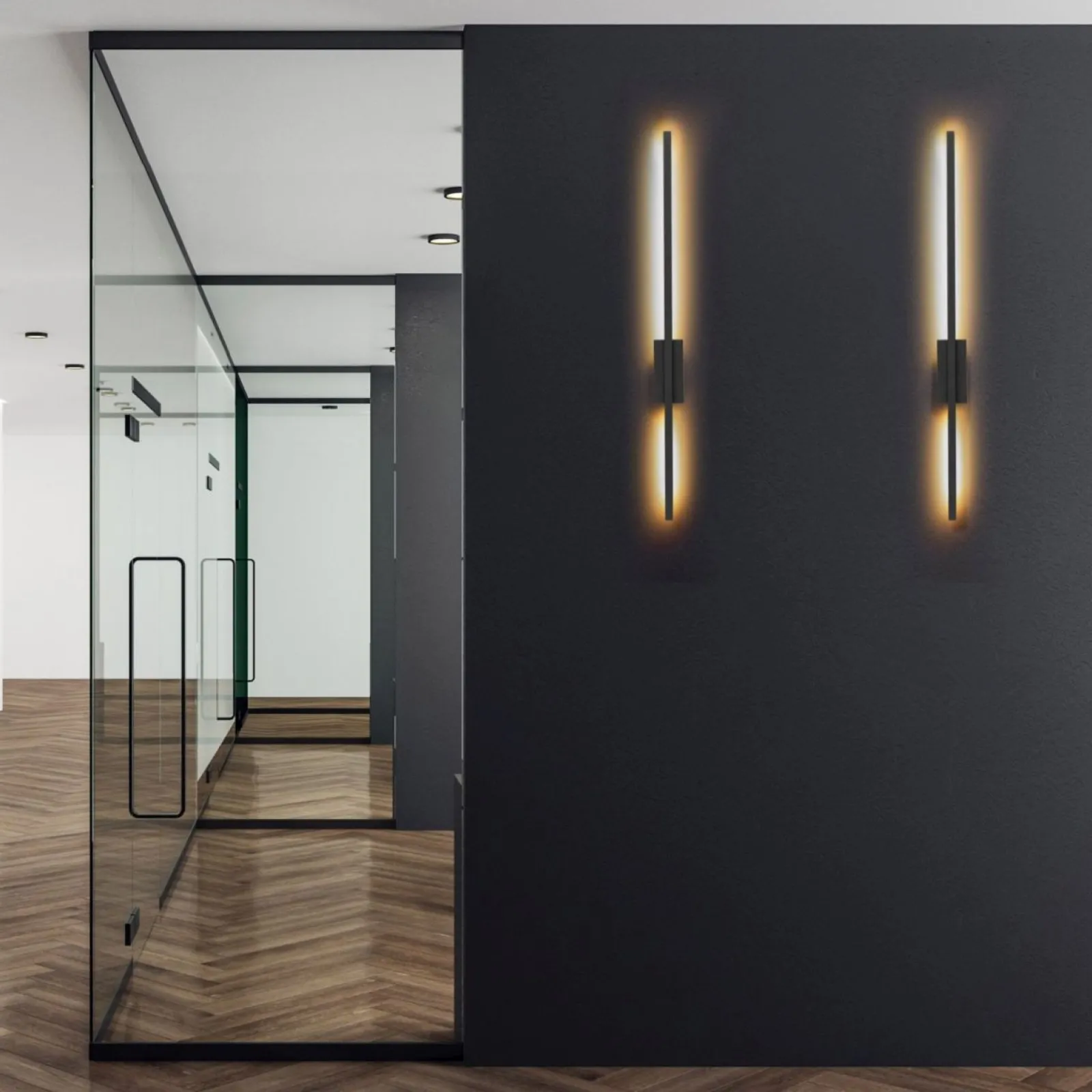 Sklep Kaja Nowoczesny kinkiet do oświetlenia holu TK 6627 FLASH BLACK | Kaja* Lampy Led