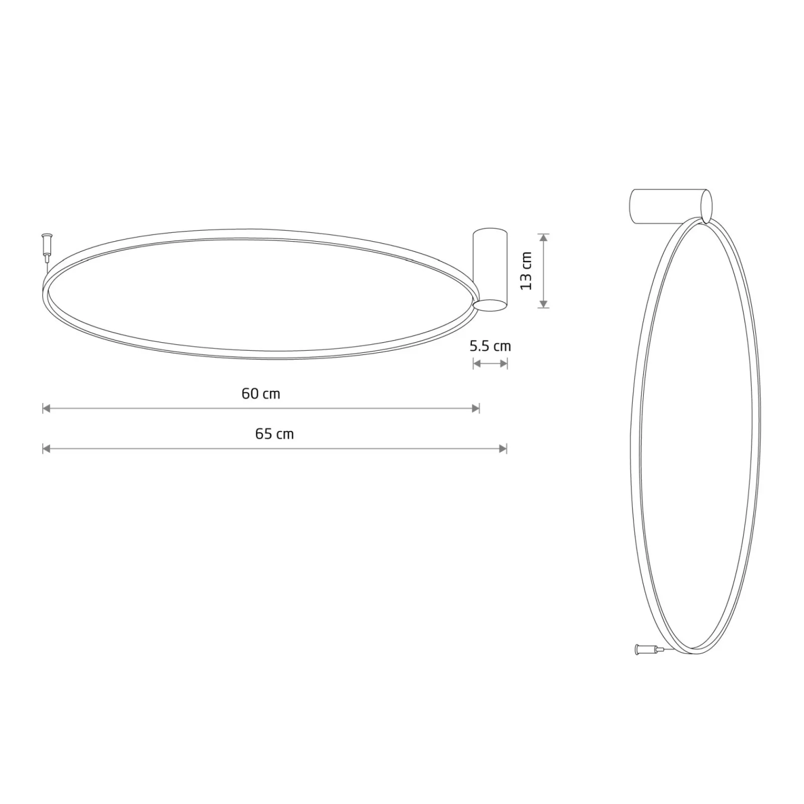 Sklep Kaja Obręcz LED na sufit i ścianę ⌀60cm 3000K 10815 CIRCOLO LED | Kaja* Plafony Nowoczesne|Lampy Led