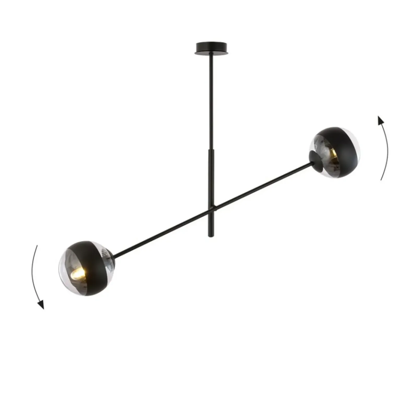 Sklep Kaja Obrotowa lampa sufitowa, dwa klosze 1168/2 LINEAR | Kaja Oświetlenie Shop