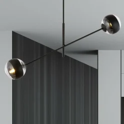 Sklep Kaja Obrotowa lampa sufitowa, dwa klosze 1168/2 LINEAR | Kaja Oświetlenie Shop