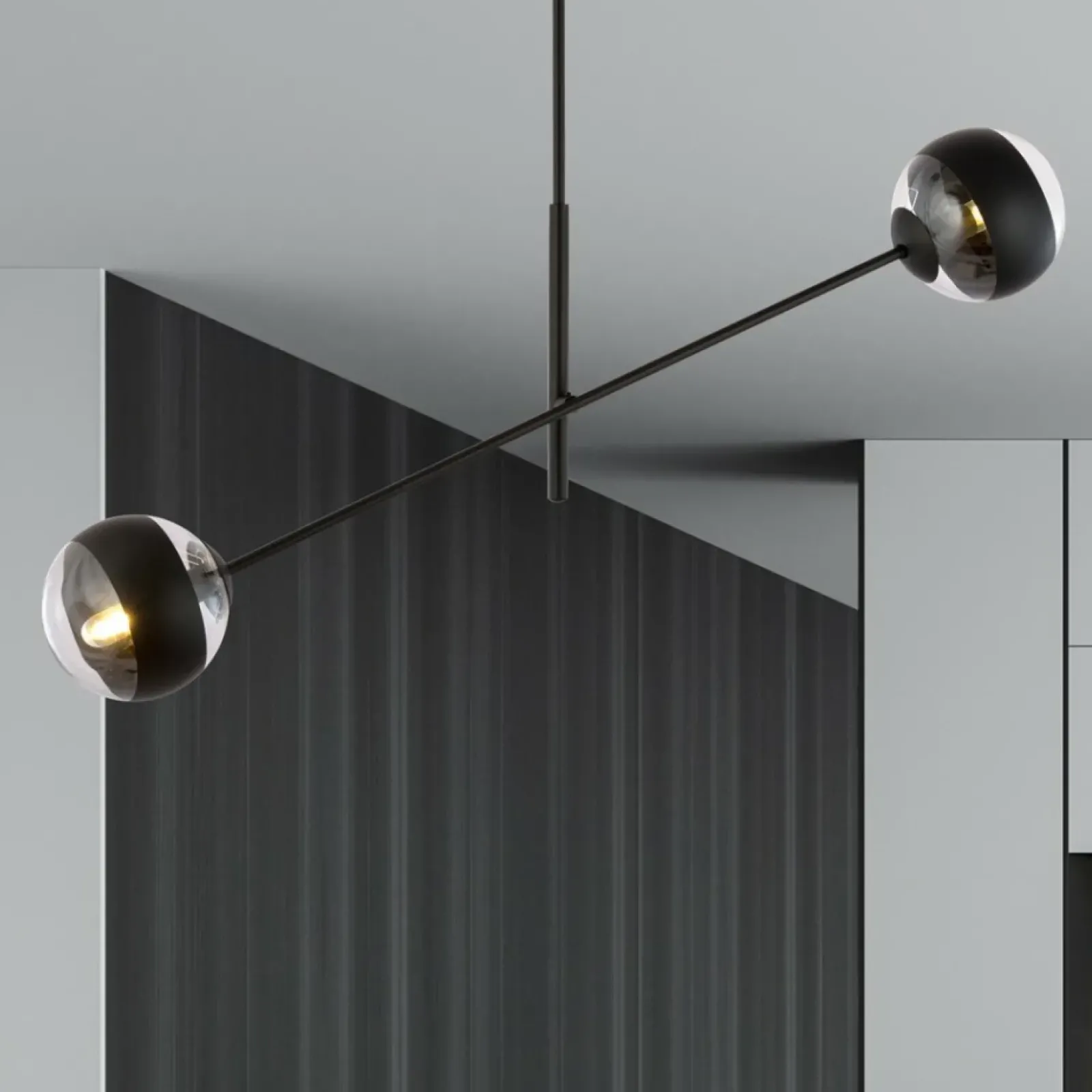 Sklep Kaja Obrotowa lampa sufitowa, dwa klosze 1168/2 LINEAR | Kaja Oświetlenie Shop