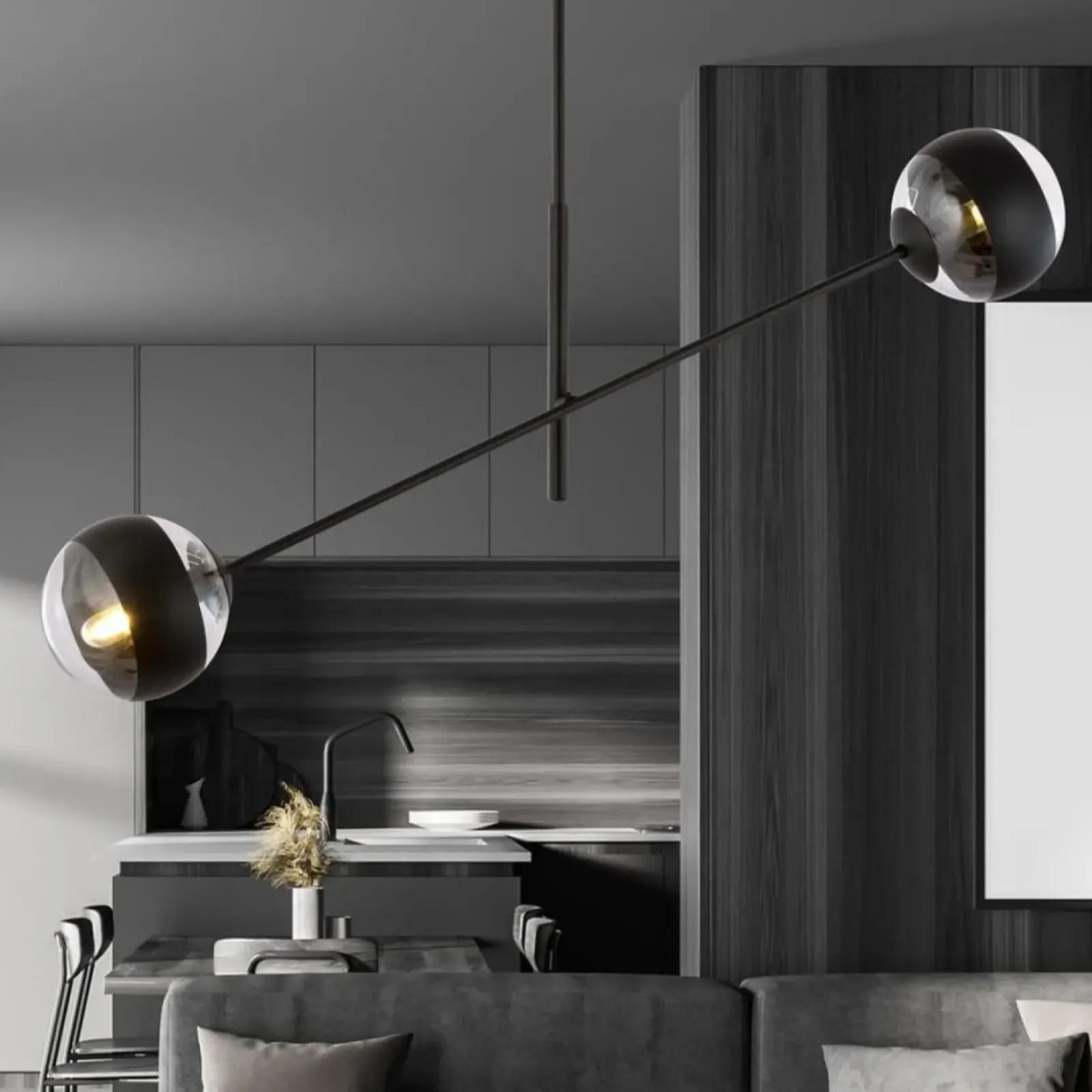 Sklep Kaja Obrotowa lampa sufitowa, dwa klosze 1168/2 LINEAR | Kaja Oświetlenie Shop