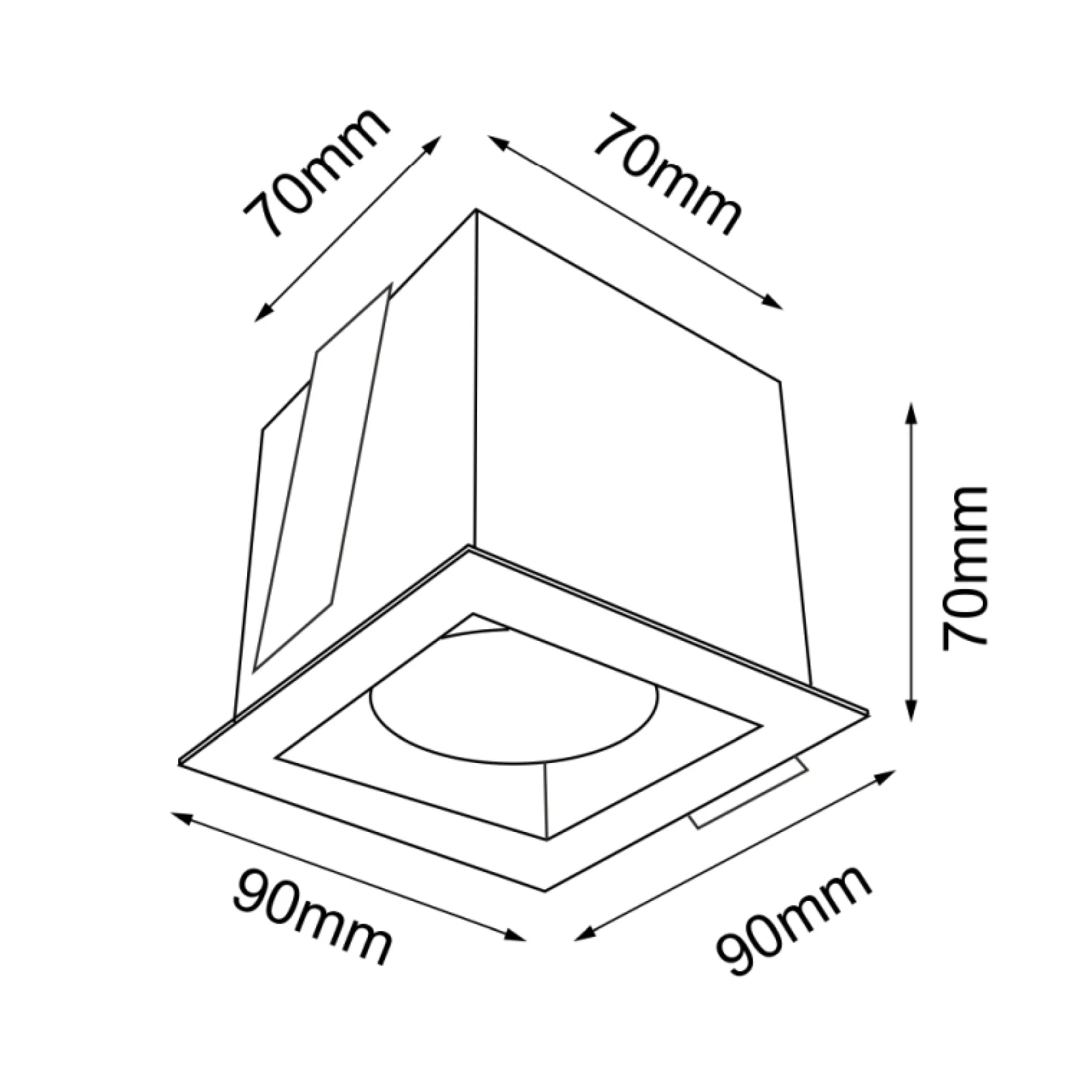 Sklep Kaja Oczko wpustowe na żarówkę GU10 9x9cm ANT 3032 CAGE | Kaja Oświetlenie* Oprawy Podtynkowe