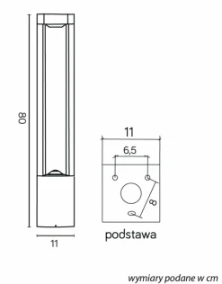 Sklep Kaja Ogrodowa lampa stojąca, oświetlenie drogi FKW-800 z serii FAN KWADRAT | Kaja Ośw* Lampy Ogrodowe Stojące