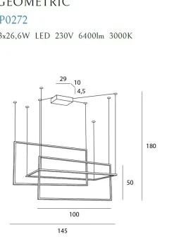 Sklep Kaja Ogromna, geometryczna lampa do salonu MX P0272 GEOMETRIC | Kaja Flash Sale