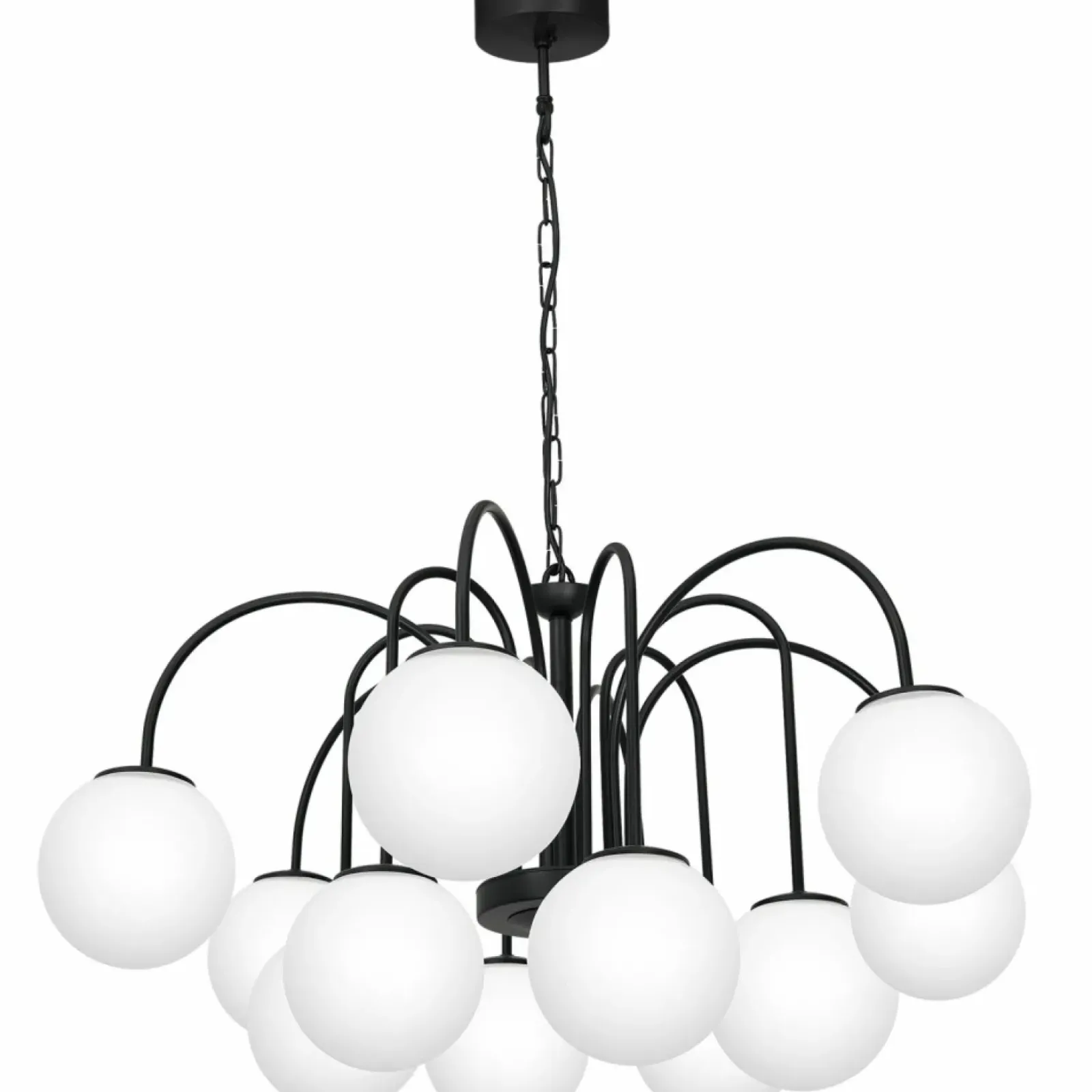 Sklep Kaja Ogromna lampa wisząca z białymi kloszami LX 3196 z serii CAMBRIDGE czarny New