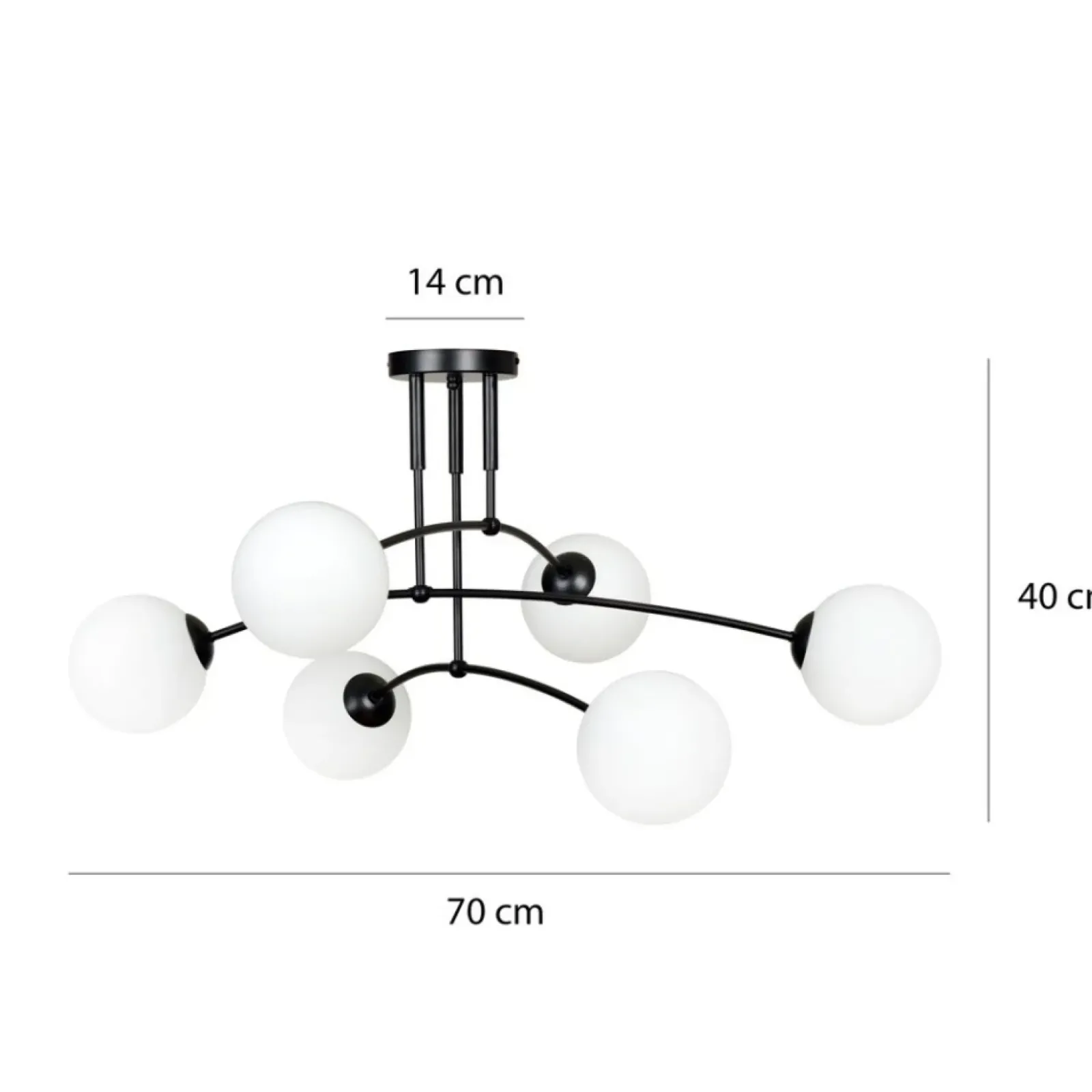Sklep Kaja Okazała lampa sufitowa z kulistymi kloszami 671/6 | Kaja Oświetlenie biały Store
