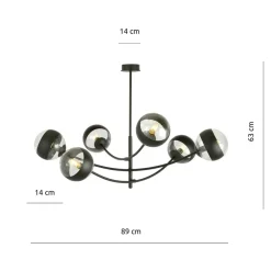 Sklep Kaja Okazała lampa sufitowa z ozdobnymi kloszami 1101/6 HUNTER | Kaja Store