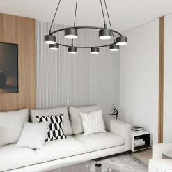 Sklep Kaja Okazała lampa wisząca do jadalni lub salonu 1372/8 z serii STARLIT czarny Outlet