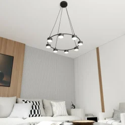 Sklep Kaja Okazała lampa wisząca do jadalni lub salonu 1372/8 z serii STARLIT czarny Outlet