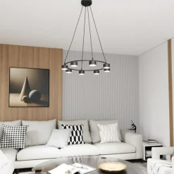 Sklep Kaja Okazała lampa wisząca do jadalni lub salonu 1372/8 z serii STARLIT czarny Outlet