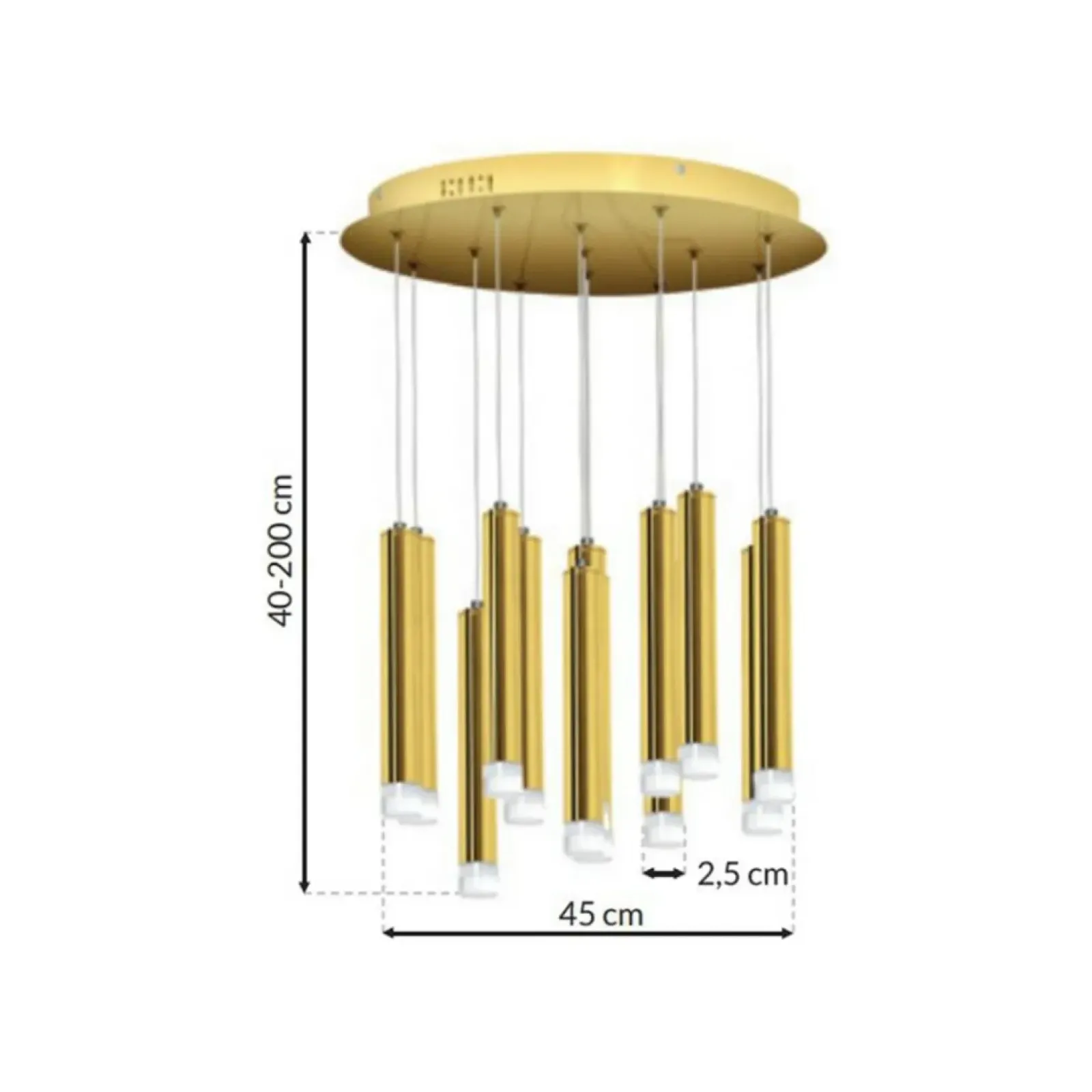 Sklep Kaja Okazała lampa wisząca ze złotymi tubami ML5716 z serii GOLDIE | Kaja Oświetlenie Cheap